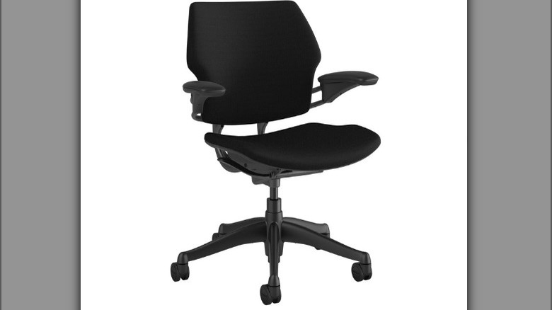 black office chair white background