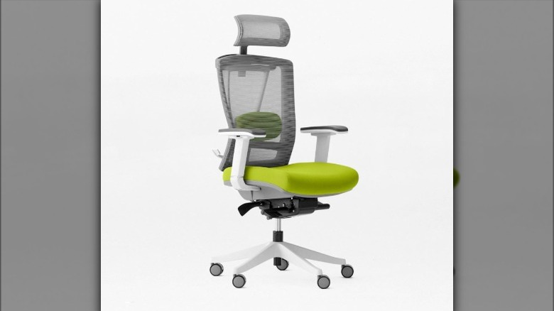 green seat office chair