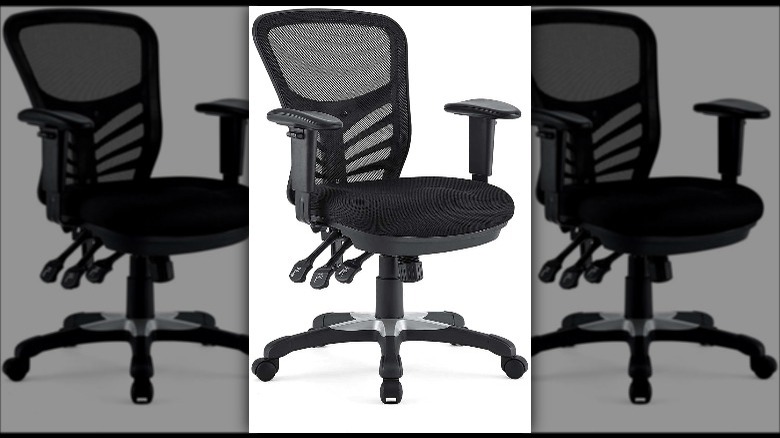 black office chair white background