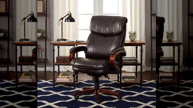 large leather brown office chair