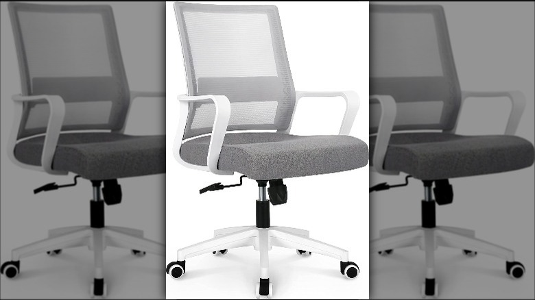 gray office chair white background