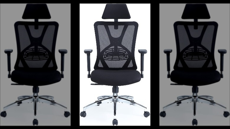 black office chair white background