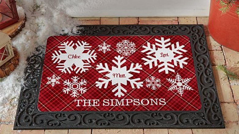 Personal Creations' Snowflake Family Doormat