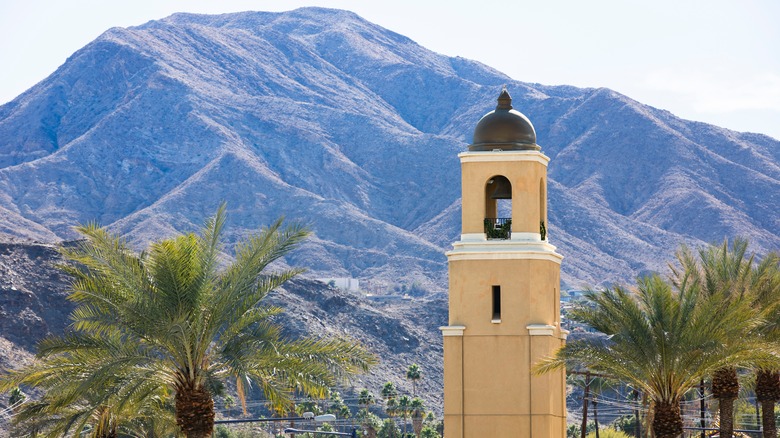 cathedral city landscape and bell tower