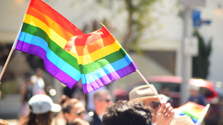 west hollywood pride event flags