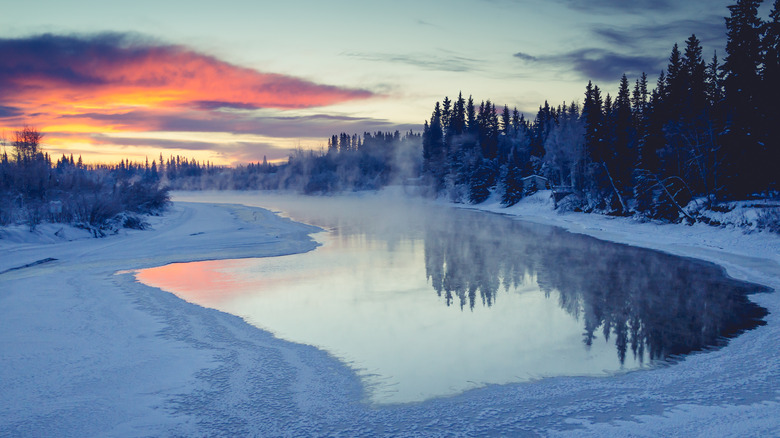 Chena River in winter, Fairbanks, AK