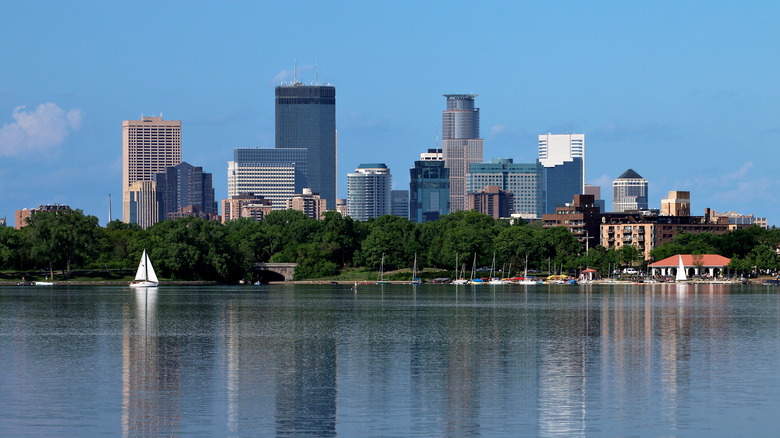 boats in front of minneapolis