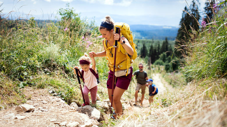 family hiking