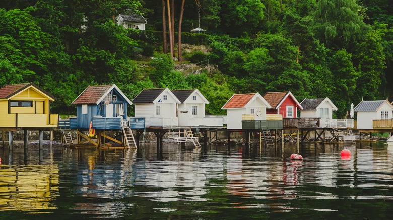 Small houses on water