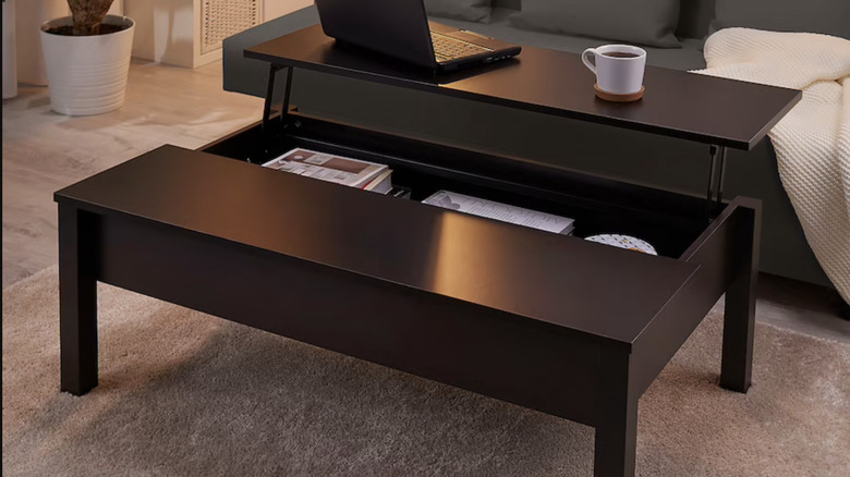 black lift top coffee table