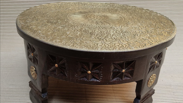 floral Indian table stool