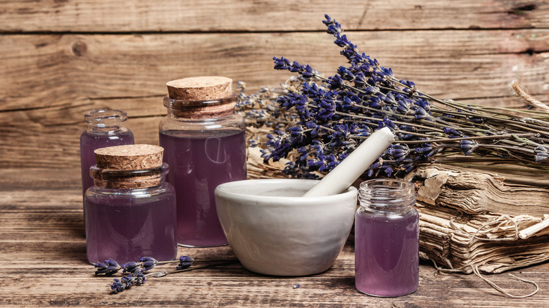 Lavender and jars