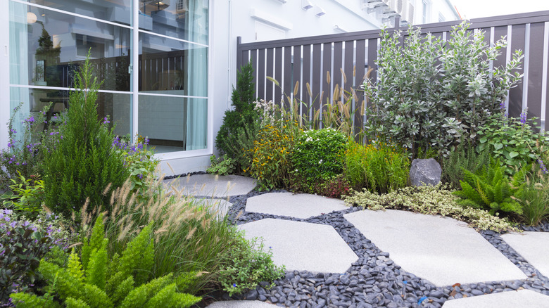 backyard with fence and landscaping 