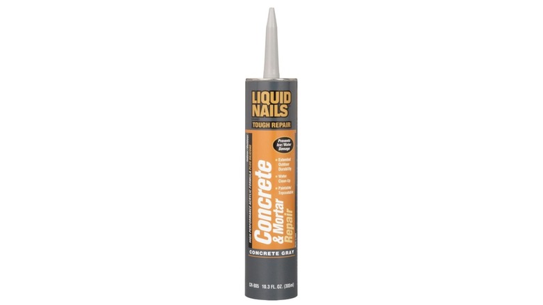 A bottle of Liquid Nails Concrete & Mortar Repair