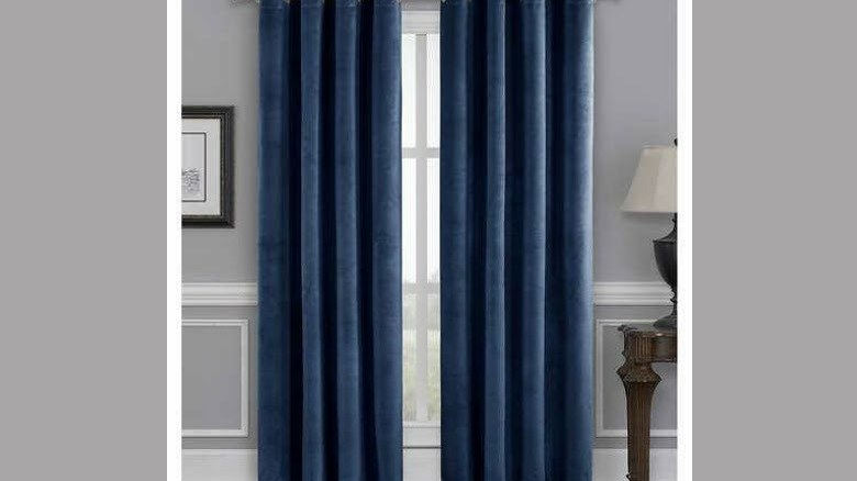 Blue velvet blackout curtains 