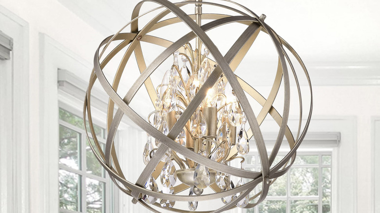 illuminated globe chandelier