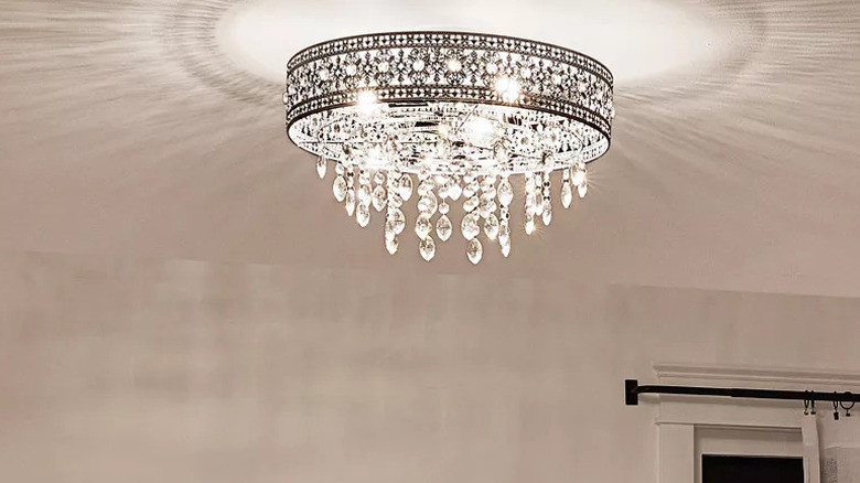 flush crystal chandelier