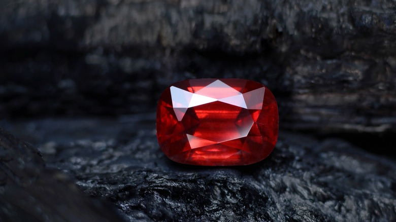 polished garnet stone