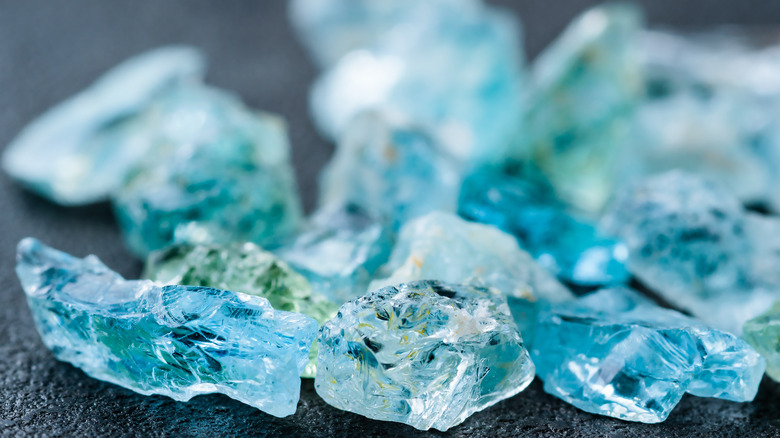 Aquamarine gemstones