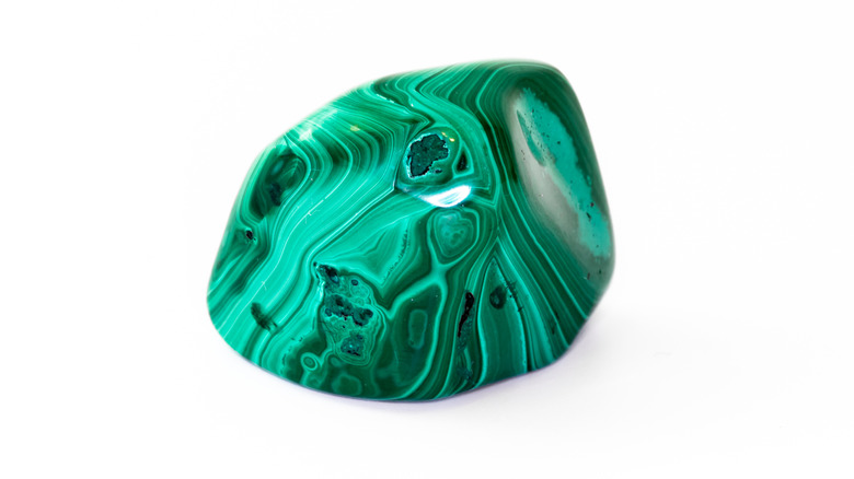 Green tumbled malachite