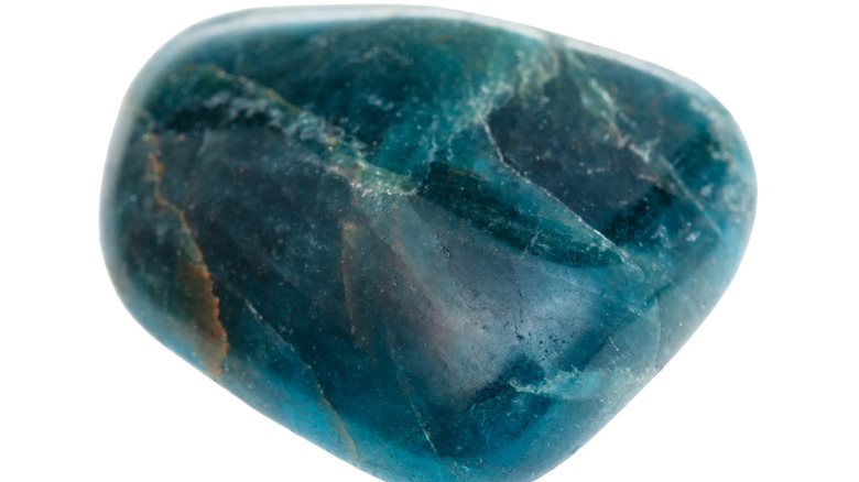 Tumbled blue apatite