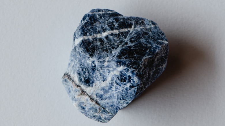 Raw sodalite stone