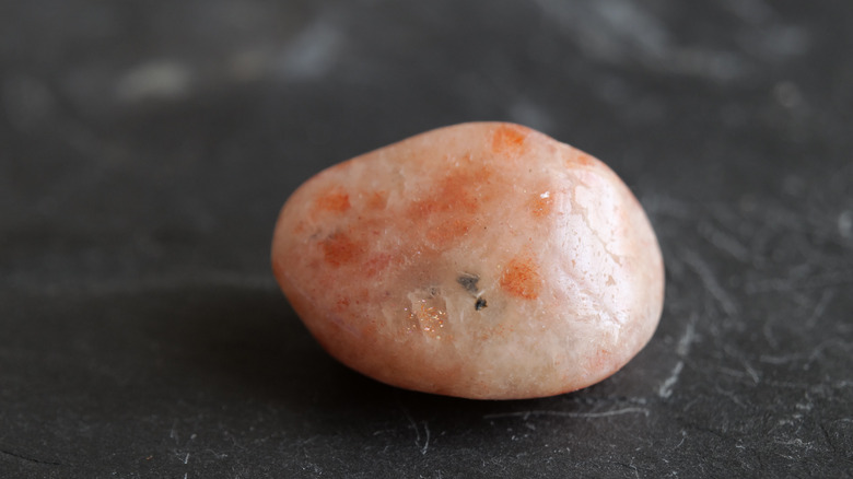 sunstone crystal with dark background 