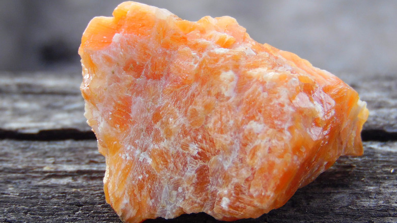 Raw orange calcite