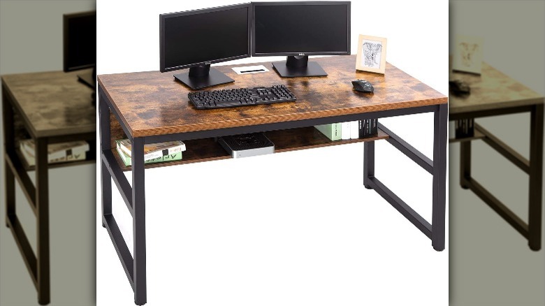 brown thin desk