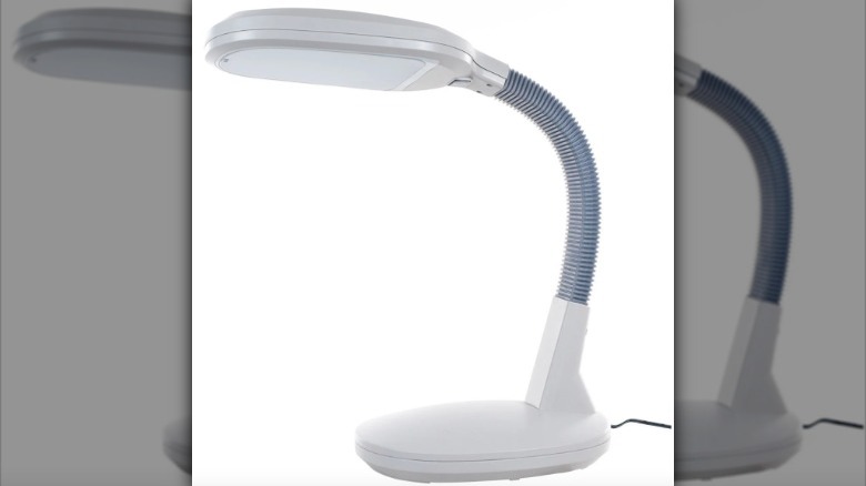 white lamp with adjustable neck