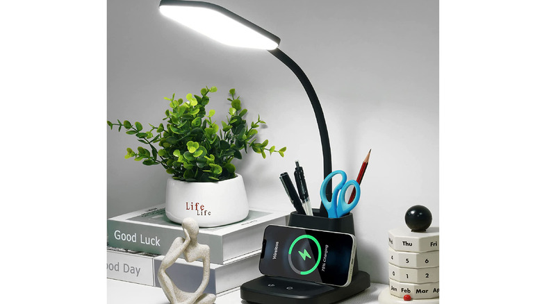 black lamp with wireless charger