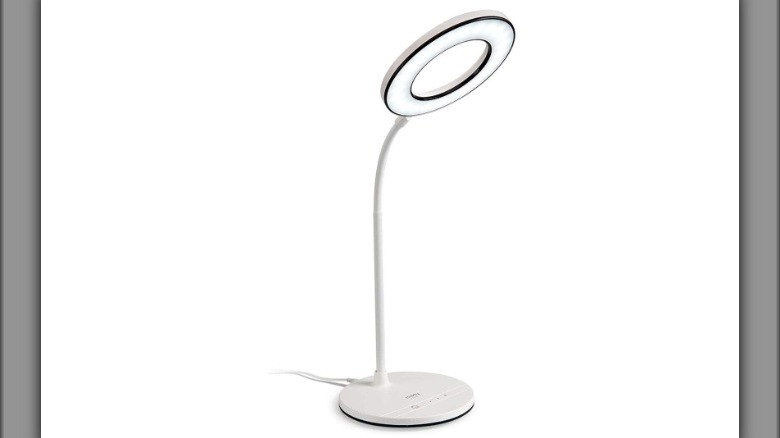 white ring light lamp