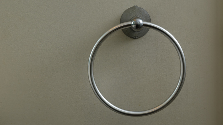 ring towel rack on wall