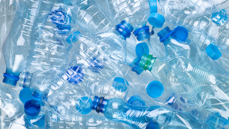 Pile of plastic water bottles
