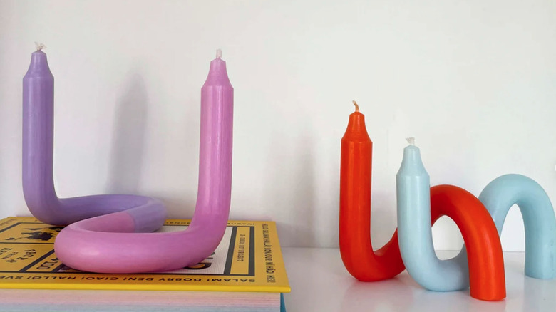 Two bendy candles