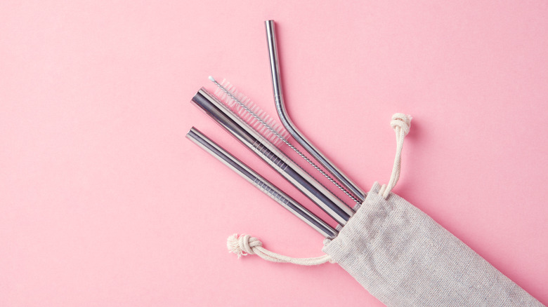 stainless steel straw set