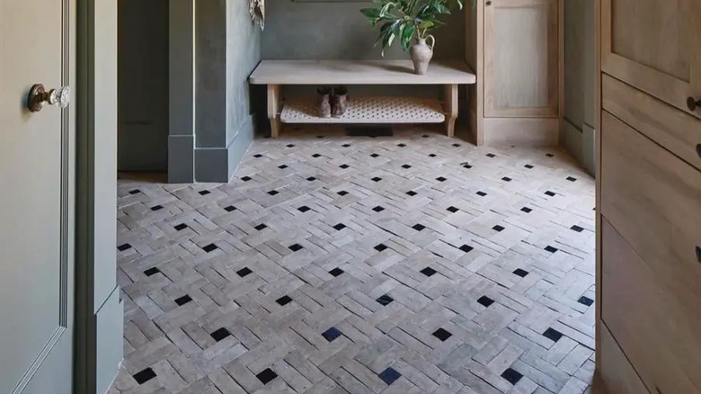 unglazed zellige tile floor