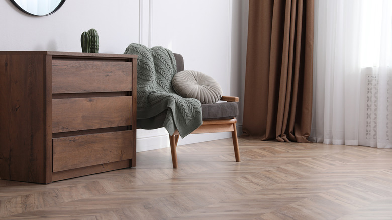 Chest of drawers and chair