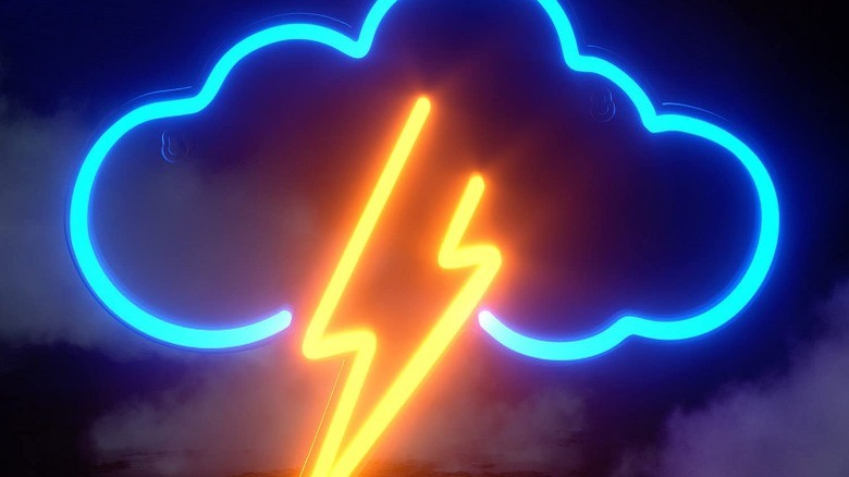 lightning and thunder neon light