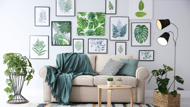 gallery wall of leaf images