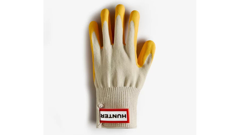 Rubberized yellow gardening glove