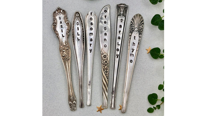 Spoon handle herb markers