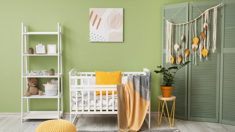 nursery with green walls