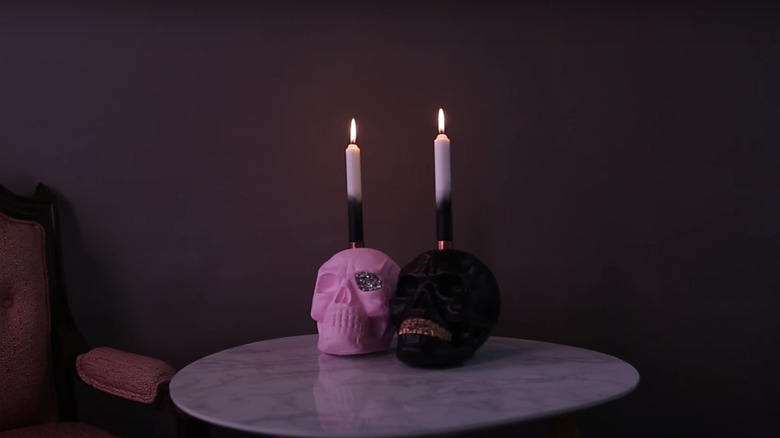 Skull candle holders