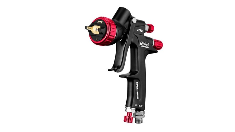 A Black Widow By Spectrum Professional HTE Gravity-Feed Air Spray Gun with Rear Fan Control