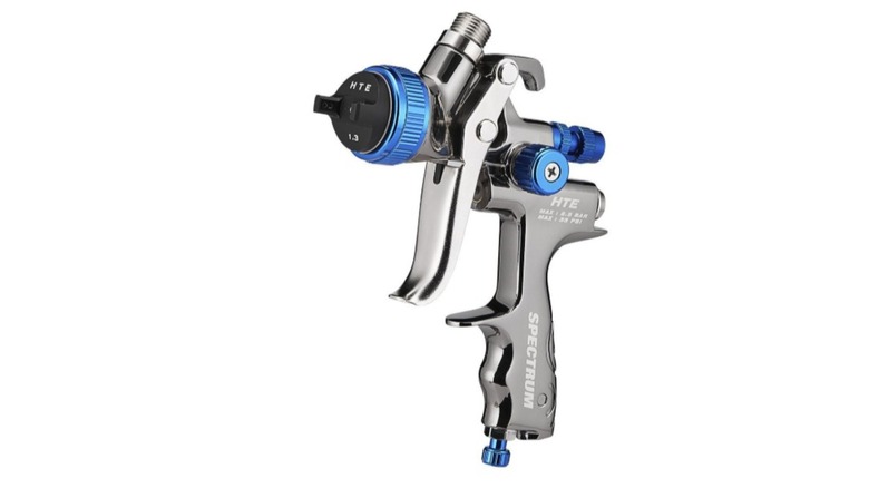 A Spectrum Premium HTE Gravity-Feed Air Spray Gun with Side Fan Control