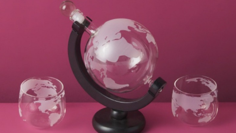 Whiskey globe decanter