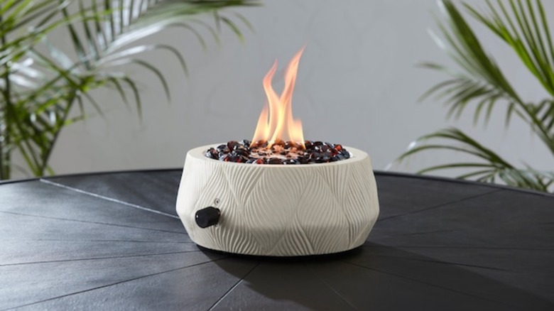 white fire pit