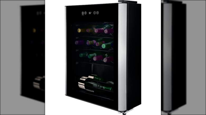 Black and silver wine refridgerator