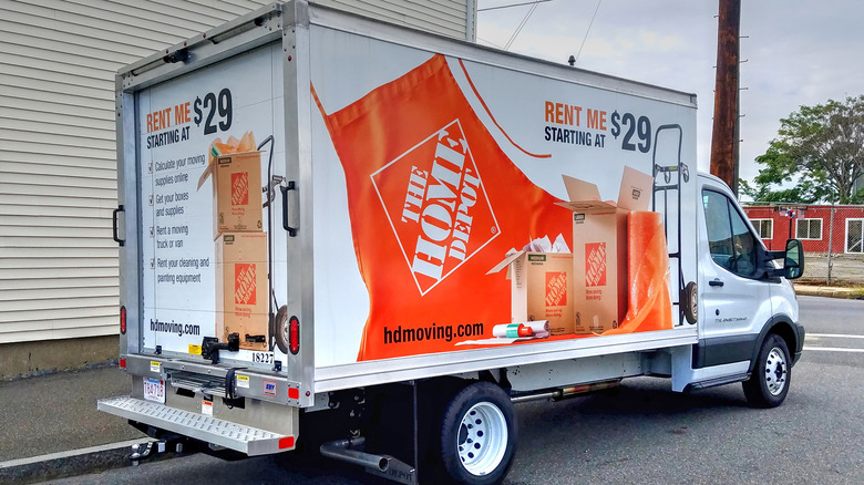 Home Depot truck in parking lot